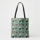 Kerstzwarte katten tote bag (Voorkant)