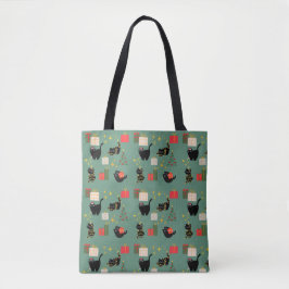 Kerstzwarte katten tote bag