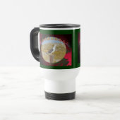 Kerstzwarte kerstabel reisbeker (Voorkant links)