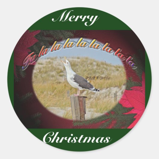 Kerstzwarte kerstabel ronde sticker (Voorkant)