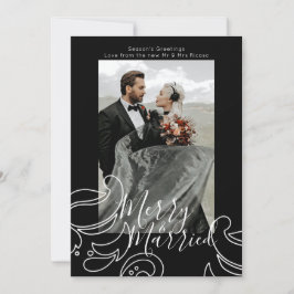 Kerstzwarte kerstavond en gehuwd feestdagenkaart