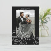 Kerstzwarte kerstavond en gehuwd feestdagenkaart (Staand voorkant)