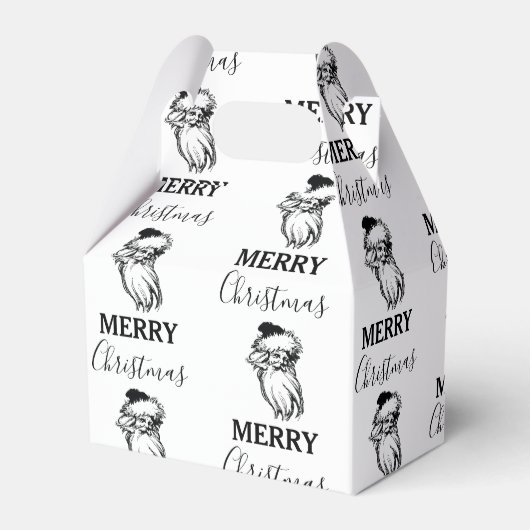 Kerstzwarte kerstkerstkerstman bedankdoosjes (Voorkant Zijde)