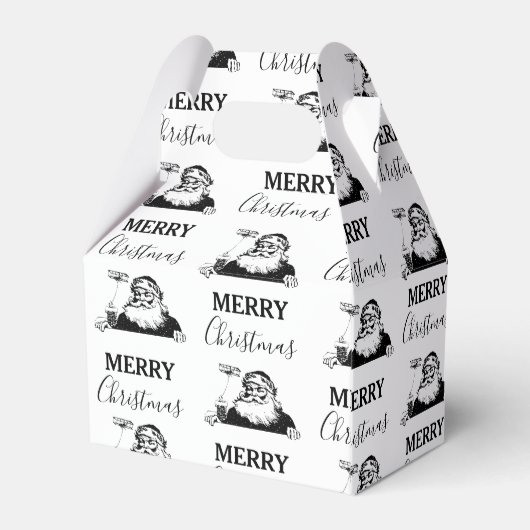 Kerstzwarte kerstkerstkerstman bedankdoosjes (Achterkant)