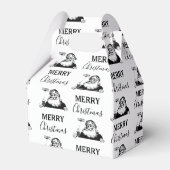 Kerstzwarte kerstkerstkerstman bedankdoosjes (Voorkant Zijde)