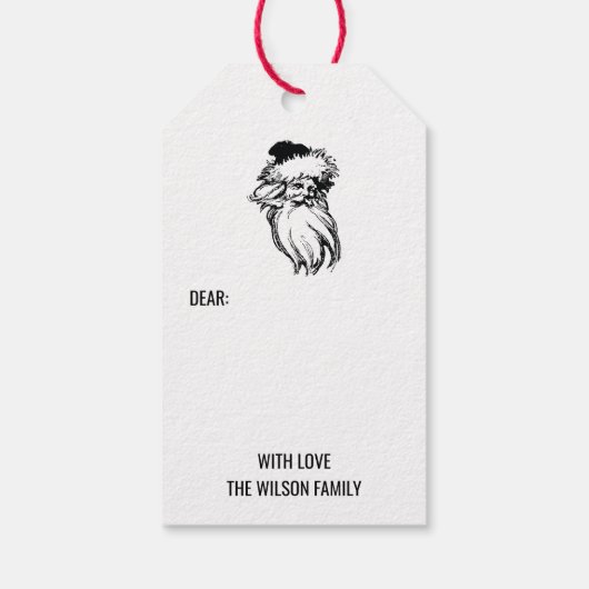 Kerstzwarte  kerstkerstkerstman cadeaulabel (Achterkant)