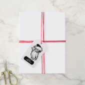 Kerstzwarte  kerstkerstkerstman cadeaulabel (Met Touw)