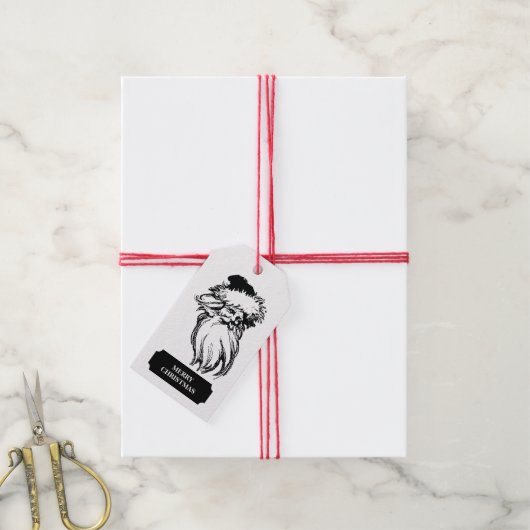 Kerstzwarte  kerstkerstkerstman cadeaulabel (Met Touw)