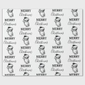 Kerstzwarte  kerstkerstkerstman cadeaupapier (Vlak)