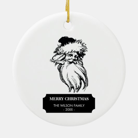 Kerstzwarte kerstkerstkerstman keramisch ornament (Achterkant)