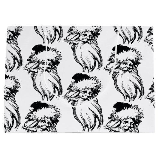 Kerstzwarte  kerstman groot cadeauzakje (Voorkant)