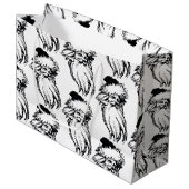 Kerstzwarte  kerstman groot cadeauzakje (Voorkant Gekanteld)