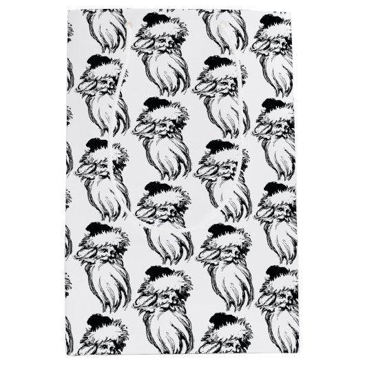 Kerstzwarte  kerstman medium cadeauzakje (Voorkant)