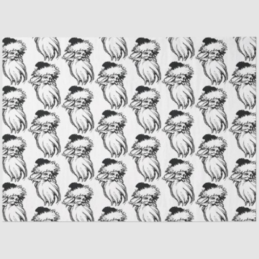 Kerstzwarte  kerstman tissuepapier (Voorkant)