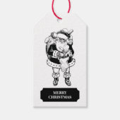 Kerstzwarte Kerstman, witte Kerstman en Baby Cadeaulabel (Voorkant)