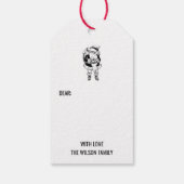 Kerstzwarte  Kerstman, witte Kerstman en Baby Cadeaulabel (Achterkant)