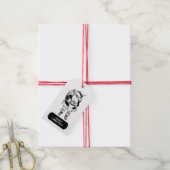 Kerstzwarte  Kerstman, witte Kerstman en Baby Cadeaulabel (Met Touw)