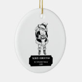 Kerstzwarte Kerstman, witte Kerstman en Baby Keramisch Ornament (Rechts)