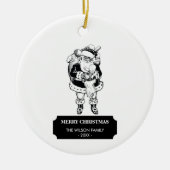 Kerstzwarte  Kerstman, witte Kerstman en Baby Keramisch Ornament (Voorkant)