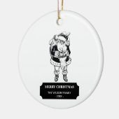 Kerstzwarte Kerstman, witte Kerstman en Baby Keramisch Ornament (Links)