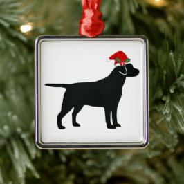 Kerstzwarte lab Dog Metalen Ornament