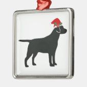 Kerstzwarte lab Dog Metalen Ornament (Links)
