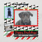 Kerstzwarte lab Dog Voeg je foto toe Feestdagenkaart (Voorkant / Achterkant)