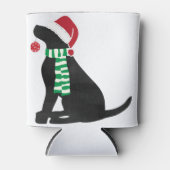 Kerstzwarte lab Holiday Dog Blikjeskoeler (Voorkant)