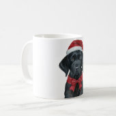 Kerstzwarte lab Holiday Dog Koffiemok (Voorkant links)