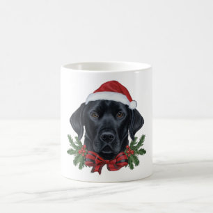 Kerstzwarte lab Holiday Dog Koffiemok