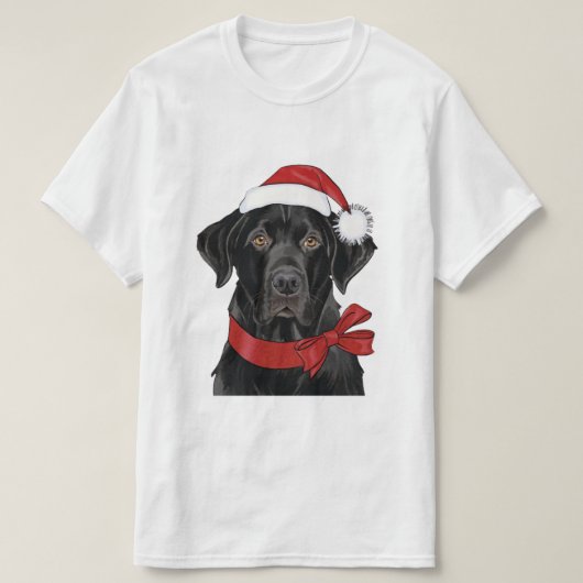 Kerstzwarte lab Holiday Dog T-shirt (Design voorkant)
