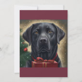 Kerstzwarte labrador, Hondenliefhebber cadeau T-Sh Feestdagenkaart (Voorkant)