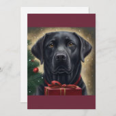 Kerstzwarte labrador, Hondenliefhebber cadeau T-Sh Feestdagenkaart (Voorkant / Achterkant)
