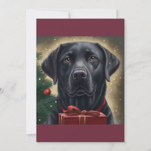 Kerstzwarte labrador, Hondenliefhebber cadeau T-Sh Feestdagenkaart