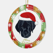 Kerstzwarte labrador Puppy Mosaic Keramisch Ornament (Links)