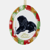 Kerstzwarte labrador Puppy Mosaic Keramisch Ornament (Rechts)