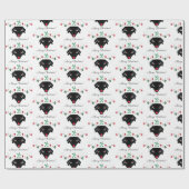 Kerstzwarte labrador Retriever Cadeaupapier (Vlak)