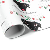 Kerstzwarte labrador Retriever Cadeaupapier (Rol Hoek)