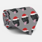 Kerstzwarte labrador Retriever Dog Stropdas (Opgerold)