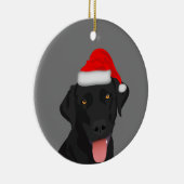 Kerstzwarte labrador Retriever Keramisch Ornament (Rechts)