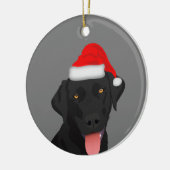 Kerstzwarte labrador Retriever Keramisch Ornament (Links)