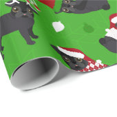 Kerstzwarte puggen cadeaupapier (Rol Hoek)