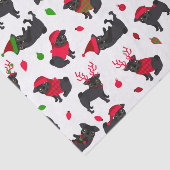 Kerstzwarte pugs White Tissuepapier (Detail)