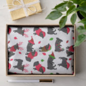 Kerstzwarte pugs White Tissuepapier (Geschenk)