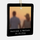 Kerstzwarte retroflector, foto-namen keramisch ornament (Rechts)