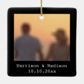 Kerstzwarte retroflector, foto-namen keramisch ornament (Achterkant)