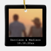 Kerstzwarte retroflector, foto-namen keramisch ornament (Voorkant)