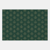 Kerstzwarte rode donkergroene gouden schattige ver inpakpapier vel (Voorkant 3)