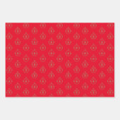 Kerstzwarte rode donkergroene gouden schattige ver inpakpapier vel (Voorkant 2)