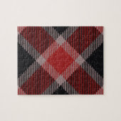 Kerstzwarte rode flannelvlecht legpuzzel (Horizontaal)